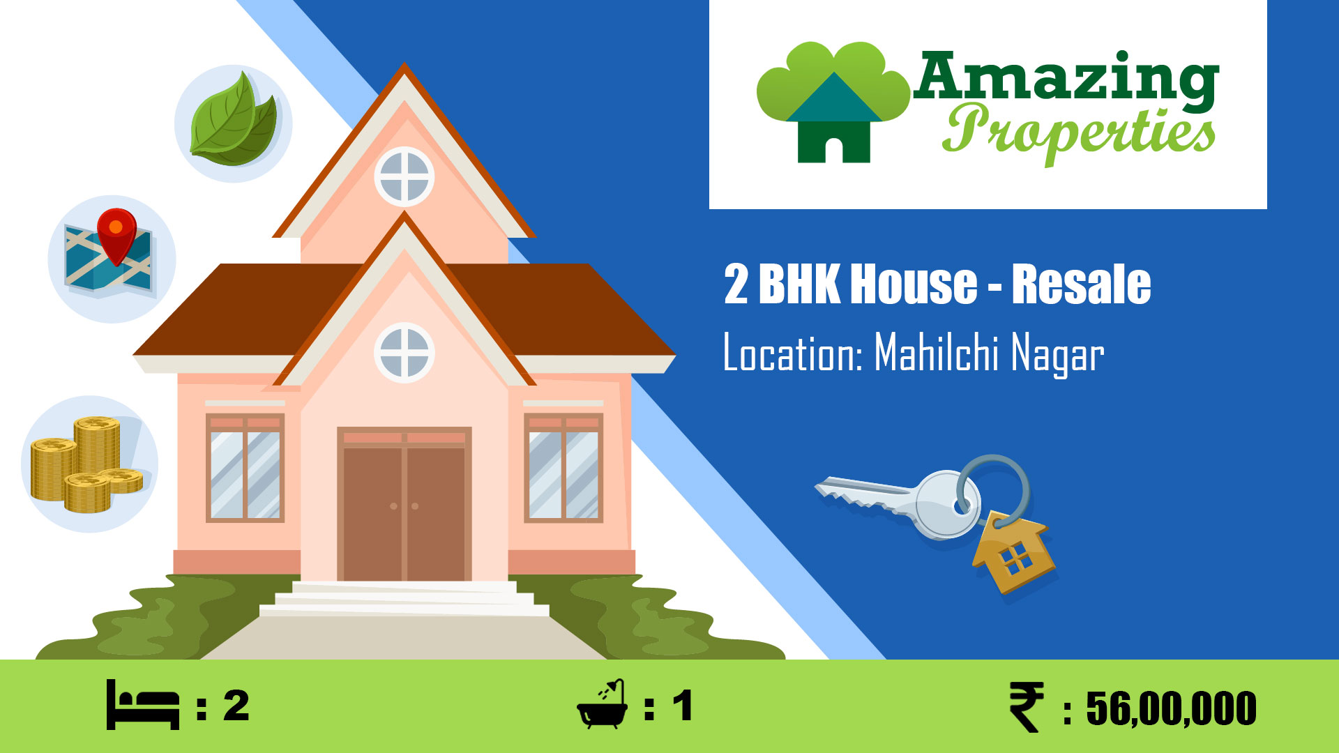 2 BHK Resale house for sale in Mahilchi Nagar, NGO A Colony