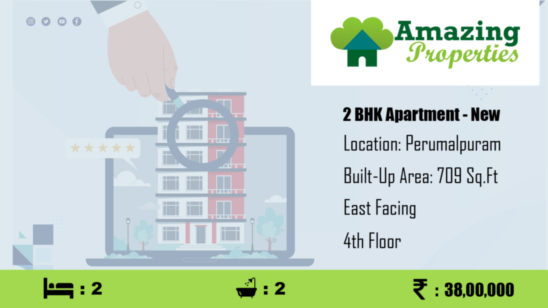 2 BHK Apartment for sale in Perumalpuram C Colony, Tirunelveli