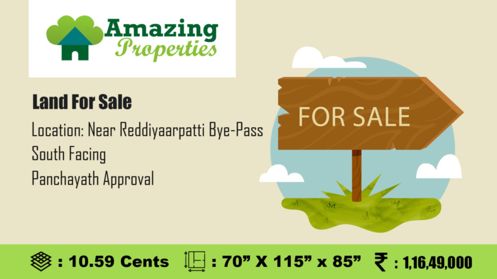 Land for sale near to Reddiyaarpatti Bye-Pass Road, Tirunelveli
