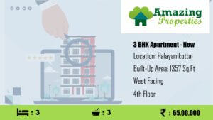 New 3 BHK Apartment for sale in Palayamkottai, Tirunelveli